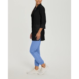 White Cross FIT Medical Lab Coat 3-Pocket Mid-Length White Coat for Women 2417 Black XXL