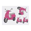 4 x 'Pink Scooter' Temporary Tattoos - Water Resistant, Skin-Safe,