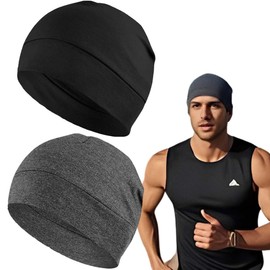 DWFEYOI 2 Pezzi Ciclismo Skull cap, Estivo Traspirante per Moto e Bici, Cuffia da Ciclismo, Bandana Sportiva, Berretto Sport per Uomo e Donna,Berretto Sportivo Uomo Donna