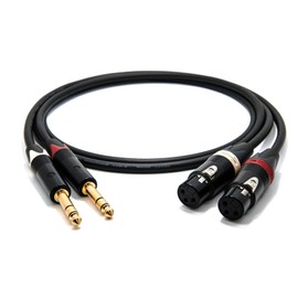 enoaudio Mogami 2534 Quad Stereo Pair (L,R) Audio Cable Balanced Neutrik Gold 6.3 mm TRS Jack - XLR Female | HiFi, 0.5 m