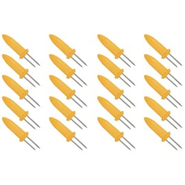 20PCS Corn Holders, Stainless Steel Corn Holder Twin Prong Sweetcorn Holder Corn on The Cob Skewers Fruit Fork for Kitchen Tool Outdoor Home BBQ Cooking