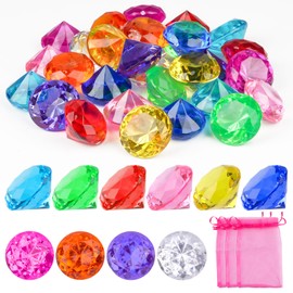 Gemstones for Children, Colourful Diamonds Children, Gemstones Digging for Children, Gemstones Large, Gemstones Children's Birthday for Treasure Party Vase Aquariums Garden, Bath Beach Toy - 40 mm
