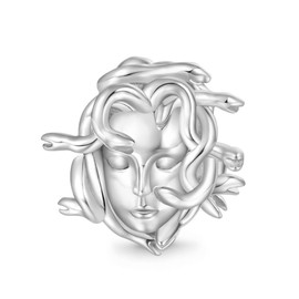 GNOCE Mythical Gorgon Medusa Head Charm 925 Sterling Silver Charm Bold Fashion Charms Fit Bracelet/Necklace Jewellery Gift for Women Wife