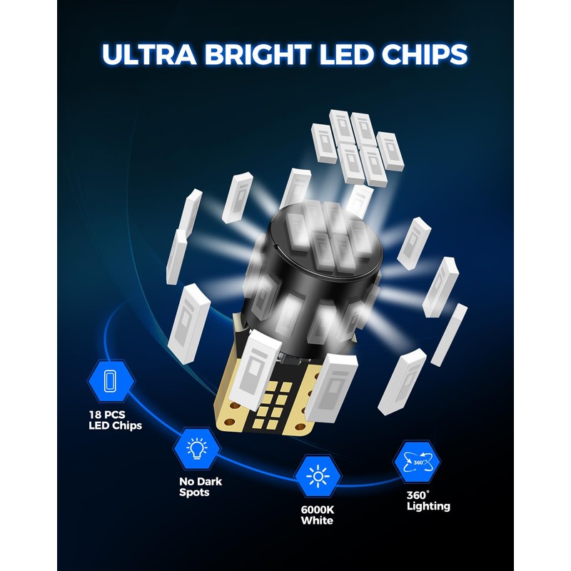 Marsauto 194 LED Bulb Blue for Dome Map Light, 168