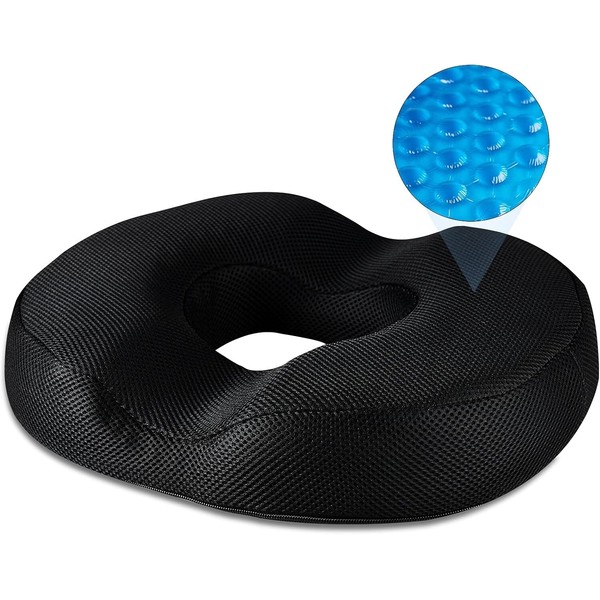 Branded Donut Pillow for Tailbone Pain XL Cool Gel Hemorrhoid