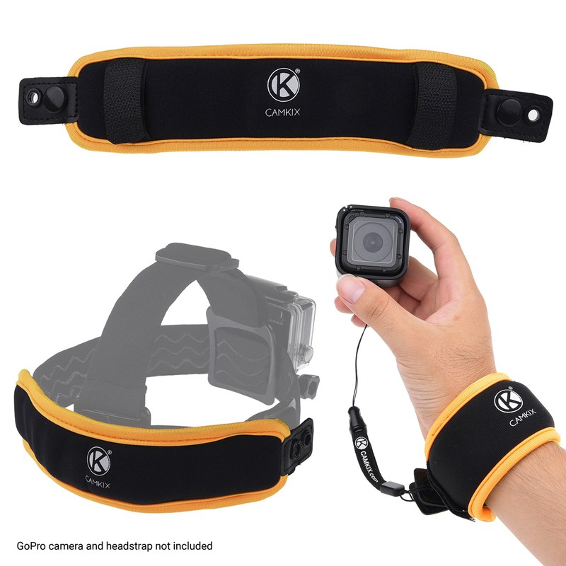 CAMKIX 2in1 Floating Wrist Strap & Headstrap Floater compatible with