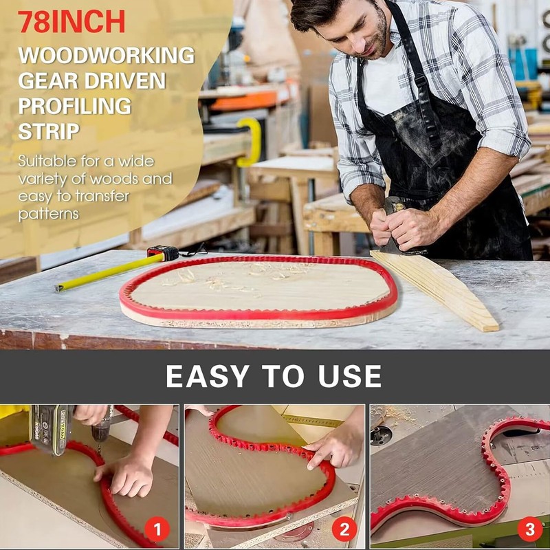 Woodworking Profiling Strip Flexible Curve Template Excellent Rebound Woodworking Tool