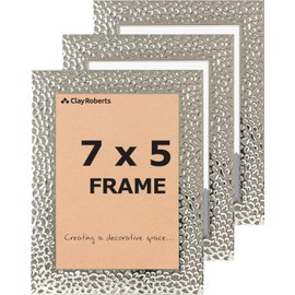 Photo Picture Frames 7 x 5, Silver, Pack of 3, Freestanding and Wall Mountable, 13 x 18 cm, 7x5 Picture Frame Set, Silver Frames, Photo Frame, 5x7 Photo Frame, 5x7 Picture Frames