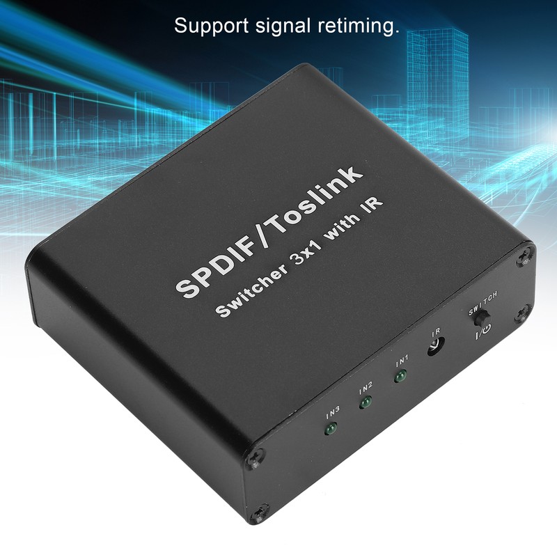 SPDIF/for TosLink Switcher 3x1 Switching Device with Remote Control 3