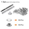 QUARKZMAN 100 Pieces Eyelet Tool Set 4.5mm Copper Eyelet Grommets
