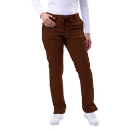 Adar Pro Scrubs for Women - Skinny Leg Yoga Scrub Pants - P4100T - Coffee - XL