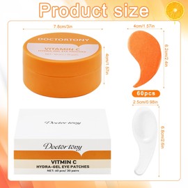 Pack of 60 Eye Pads Against Dark Circles, Vitamin C Under Eye Patches, Collagen Eye Pads, with Vitamin C, Eye Mask Anti-Ageing, for Eye Care, Reduces Wrinkles and Swelling