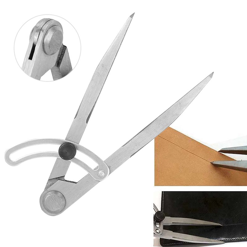 Leather Craft Compass Steel Adjustable Spacing Edge Creaser DIY Tool