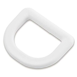 Pack of 5 Sturdy D-Ring "SA" Made of Nylon, Plastic for 25 mm Webbing Strap, White