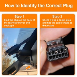 FitDVR Dash Camera Power Adapter (Rear View Mirror 12-Pin) for Lexus ES and Toyota, LED Display USB Power Source, Easy to Install, 5V 12V Output (D3-041)