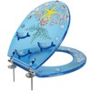 Polyresin Ocean Life Dolphins Toilet Seat By PREMIUS, Standard Round,