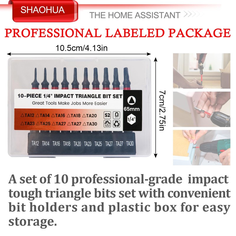 10PCS Triangle Screwdriver Bits, Impact Tough Triangle Bits Set, Upgraded