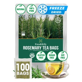 FreshXify - Premium Organic Rosemary Herbal Tea, Pure Rosemary Leaf Tea Bags, Made with 100% Natural Dried Rosemary Leaves, No Gluten, No Additives, No Caffeine, Vegan 1.5g/bag (100 Tea Bags)