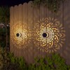 gardencave 2 Pack Solar Fence Lights Metal Solar Powered Outdoor