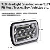 Unbranded Newest Pair 7x6" 5x7" Led Headlight Hi/Lo For International
