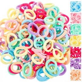 FINARCH Hair Ties for Kids Girls, Elastic Hairbands for Infants Toddlers, Ponytail Holders Hair Bobbles (Bands (100 Pcs))