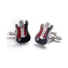 Guitar Bass Pair Red Cufflinks