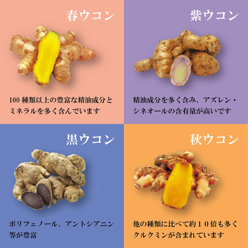 Yamasan 4 Types of Turmeric Granules (150 Capsules), Made in