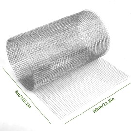 Fine Mesh Wire Mesh 31 cm x 3 m Vole Mesh for Raised Bed Wire Mesh Stainless Steel Metal Mesh as Aviary Wire, Rabbit Wire, Vole Mesh for Raised Bed in the Garden