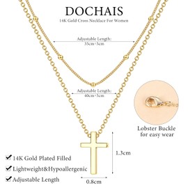 Dochais Cross Necklace Gold For Women (Cross Necklace A)