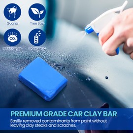 Aurelema 32 Pcs Car Clay Bars Auto Detailing and Luber Synthetic Lubricant Kit 16 Pcs 1600g Clay Bars 10 Pack Clean Bar Lubricant Tablets 6 Pcs Microfiber Towel for Car Detailing Washing