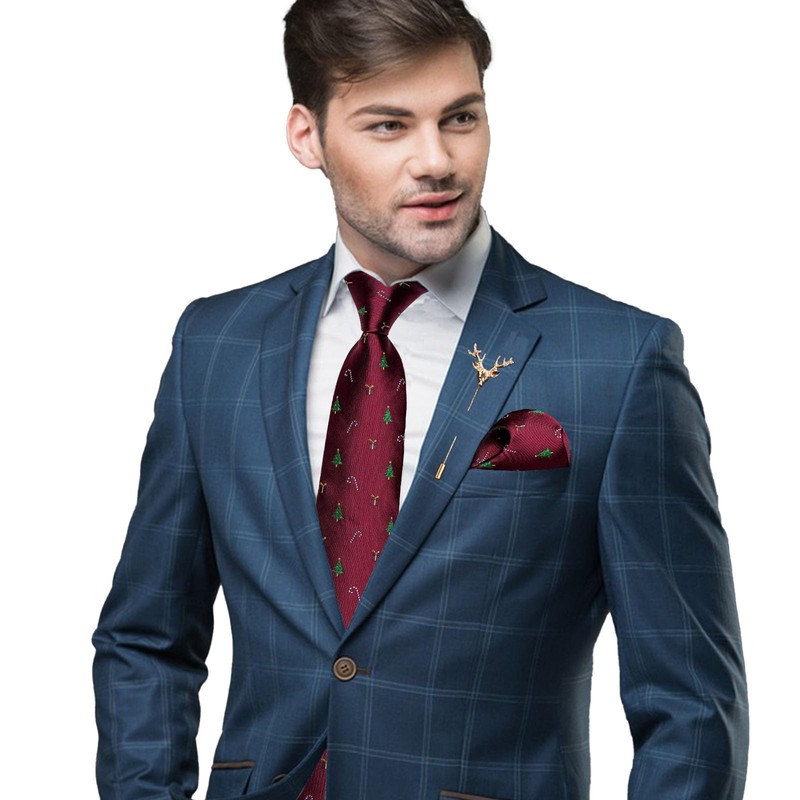 SzonMcnl Christmas Ties for Men Pattern Woven Party Christmas Tie