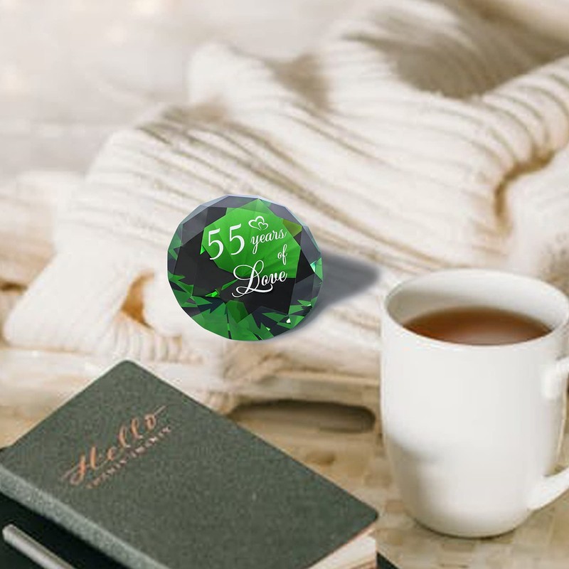 YWHL 55th Wedding Anniversary Decoration, Emerald Wedding Gifts for Parents,