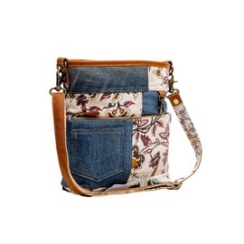 Myra Bag Western Leather Shoulder Bag for Women - Upcycled Canvas Crossbody Traverse