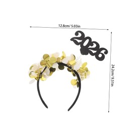 SAFIGLE 3pcs Year Party Headbands for Women and Teens Festive Gold Glitter Hair Accessories with Lightweight PU and Felt European American Style Hairbands for Holiday Celebrations and