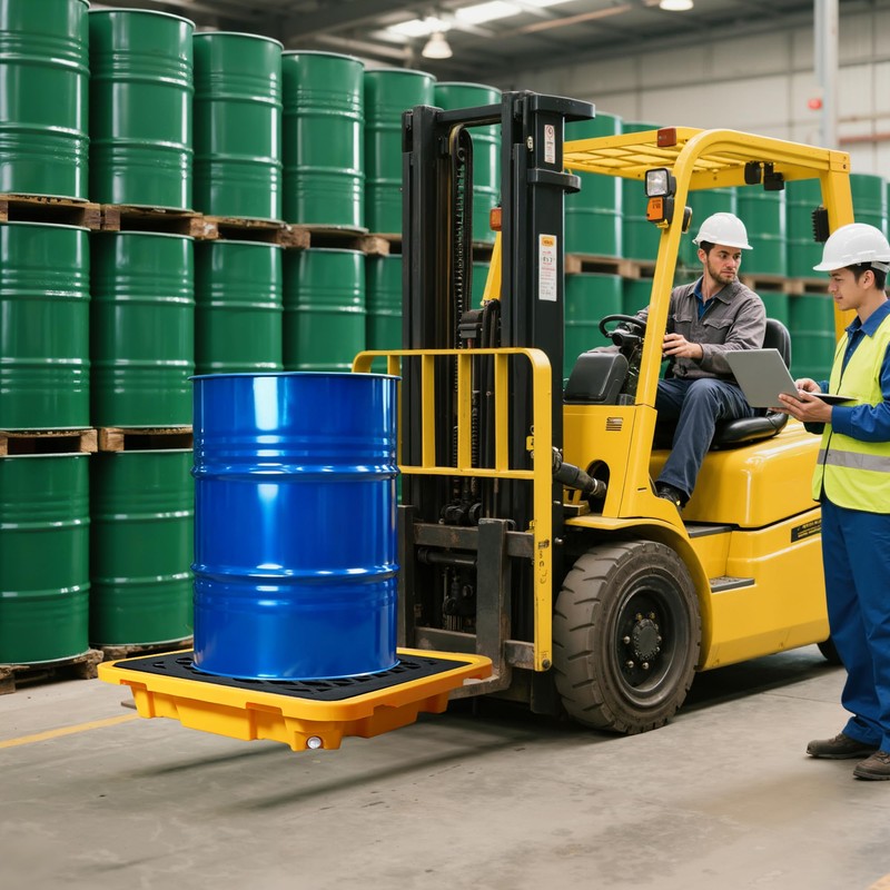 Cjgyz Spill Containment Pallet 26.4"x26.4"x6" - Anti-Slip Leakproof Detachable Plastic