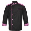 Leorenzo Shaped DL-05 Men's Black Chef Jacket Pink PN (S)