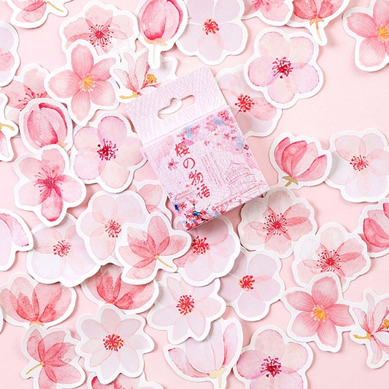 Cherry Blossom Stickers (90 Sheets) Notebook Stickers, Cherry Blossom Stickers,
