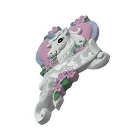 Kurt S. Adler White Unicorn Horse with Pink Heart Christmas Ornament Holiday Decoration W8285, Resin