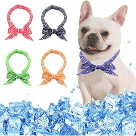 5Pcs Dog Cooling Bandanas, Pet Dog Summer Instant Cooling Collar Scarf Breathable Scarf Hot Weather Cooling Neck Wrap Kerchief Accessories for Dogs Cats Fast Cooling Indoor and Outdoor