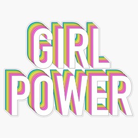 Magnet Girl Power Neon Rainbow Magnet Bumper Sticker Car Magnet Flexible Reuseable Magnetic Vinyl 5"