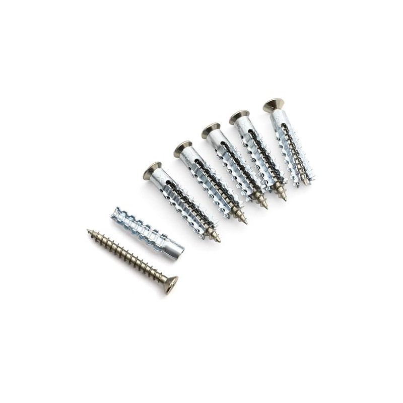 6PCS Heavy Duty Steel Wall Anchor with Screws, Stripped Screw