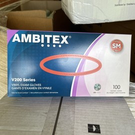 Ambitex V200 Series Vinyl Exam Gloves Sz SM(small/mediu