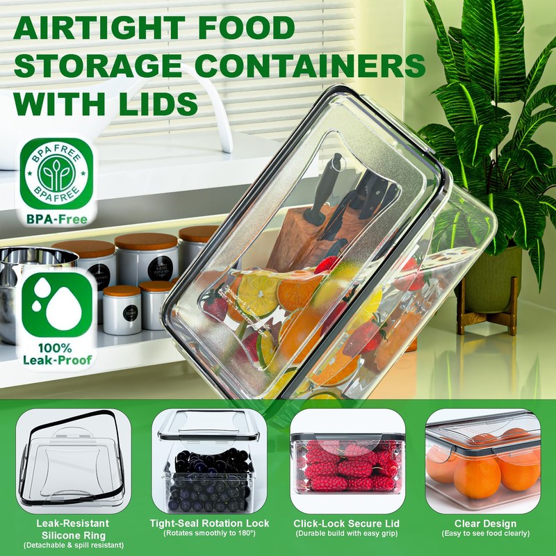 62 Pcs Large Food Storage Containers with Lids Airtight,Total 656OZ(31
