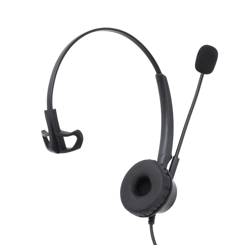 Telephone Headset with Noise Cancelling Microphone Black USB Corded Single