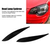 2Pcs Front Headlight Eyebrow Eye Lid Cover Trim Glossy Black