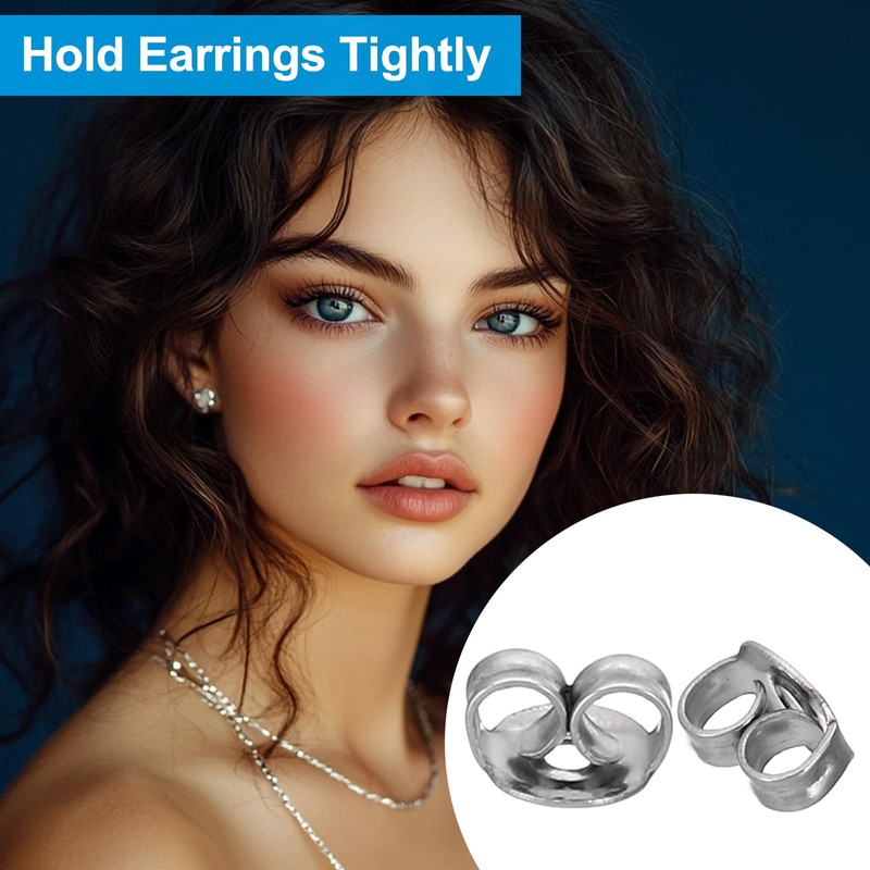 PATIKIL 12 Pcs Pure Titanium Earring Backs, Locking Earring Backs