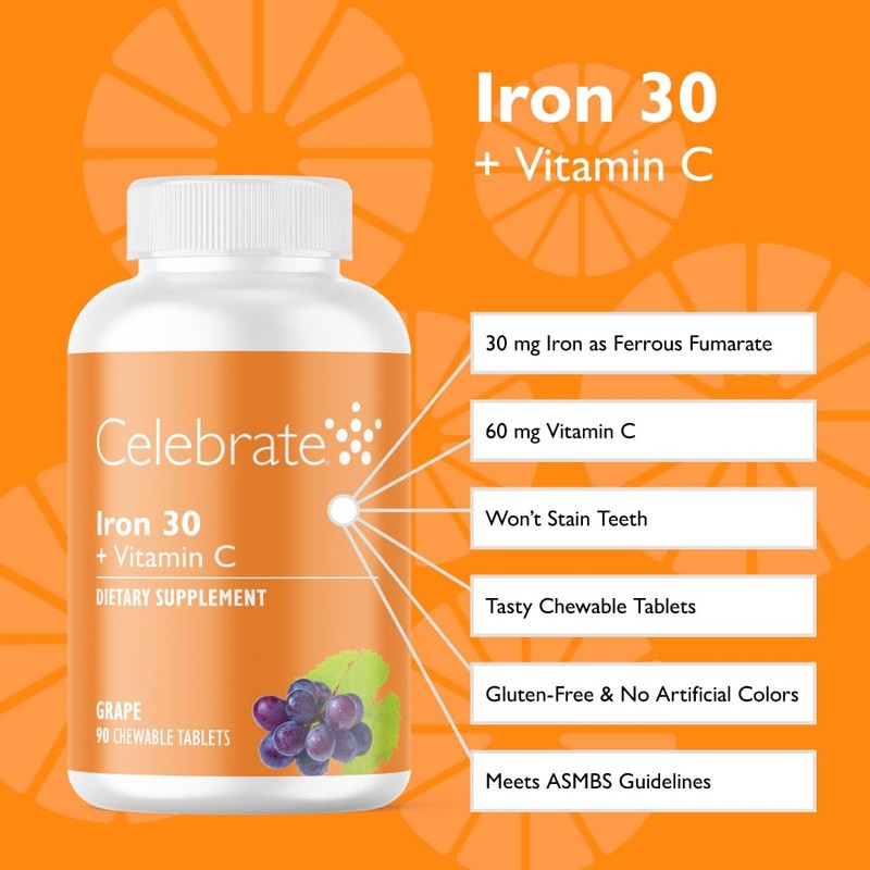 Celebrate Vitamins Iron Supplement with Vitamin C - 30mg Iron,