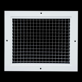 Fits 8x10 and 10x8 Duct Opening | Aluminum Eggcrate Return Air Grille | Low Noise & High Air Flow, Rust Proof Vent Cover Grill for Sidewall & Ceiling | White | Outer Dimensions: 9.75" X 11.75"