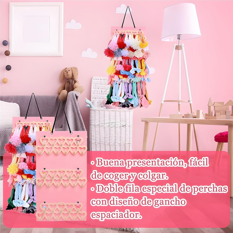 Caja de almacenamiento para lazos de niña, colgador de diademas,