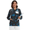 LOMON Scrub Jackets for Women Printed Scrub Tops Women Stretchy
